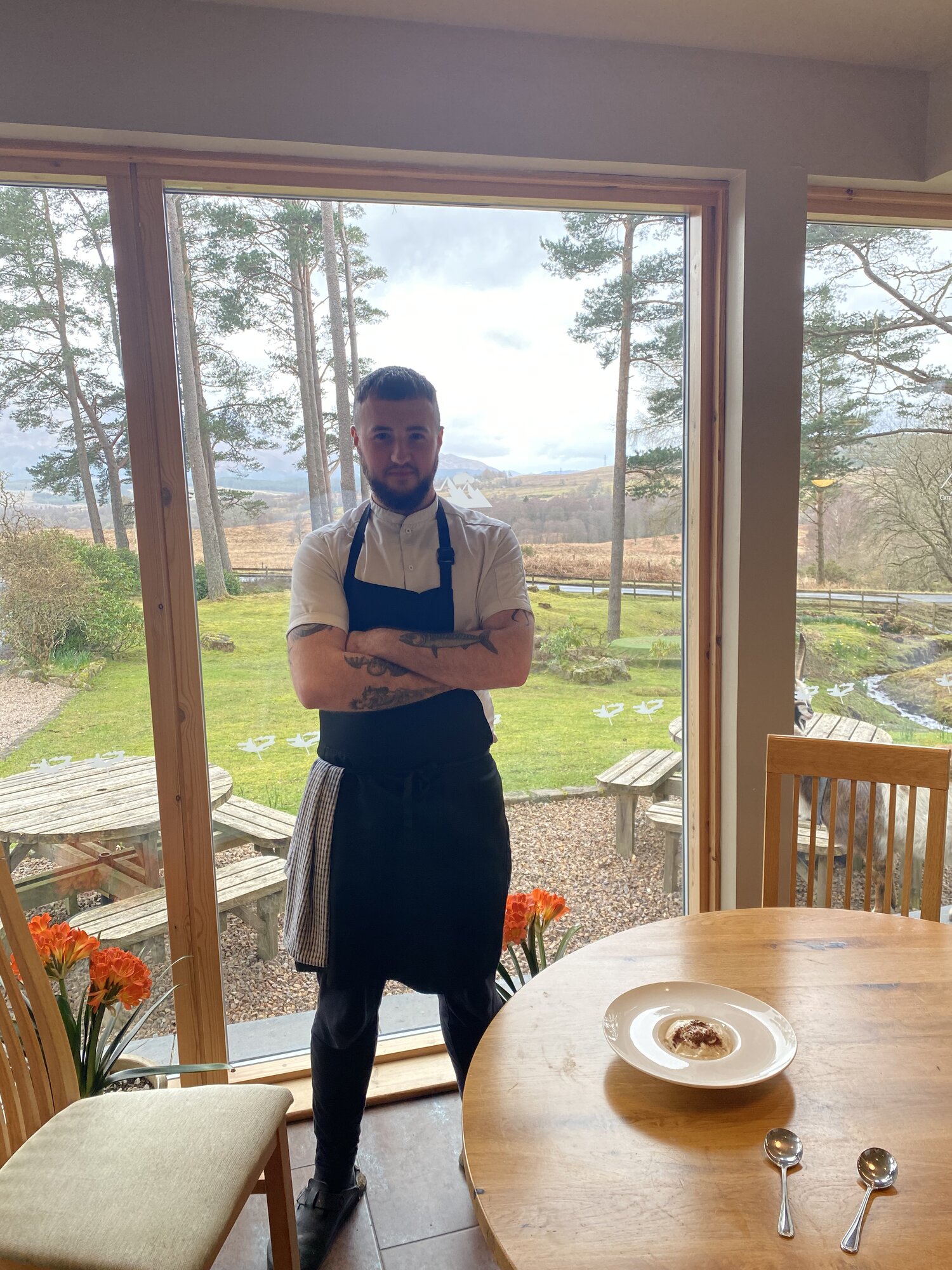 James Goodhew in the Scottish Highlands, where he developed his style of cooking